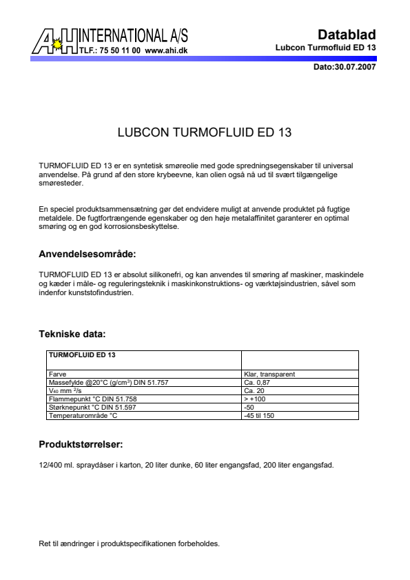 

Turmofluid ED 13

